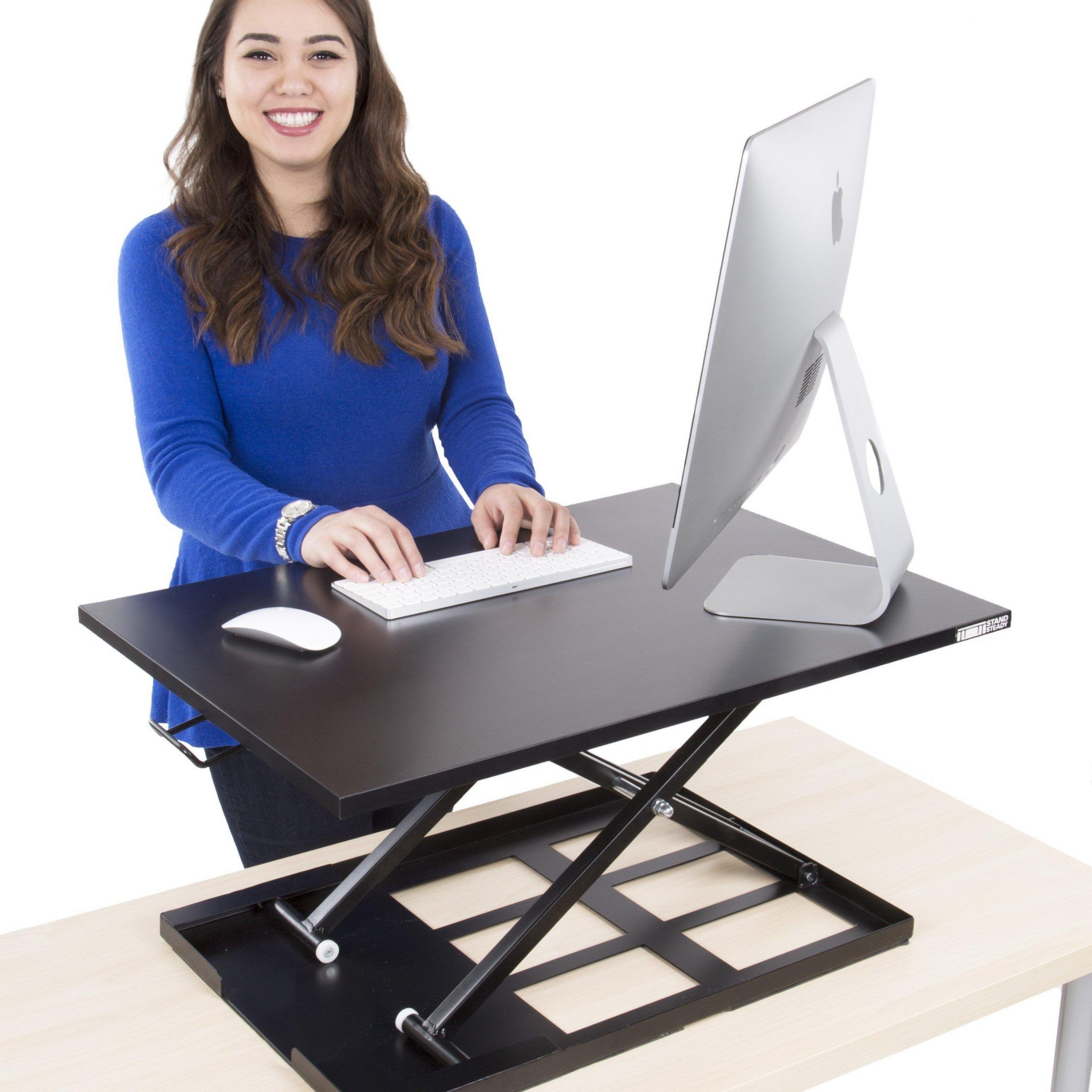 Standing Desk – X Elite Pro Height Adjustable Desk Converter – Size With Regard To Walnut Adjustable Stand Up Desks (View 14 of 15)