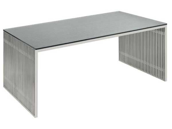 Steel Office Desk For Your Home Office In Stainless Steel And Glass Modern Desks (View 10 of 15)