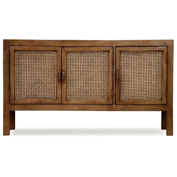 Stylecraft Easton Mango Wood And Woven Cane Panels Sideboard Inside Natural Mango And Light Cane Desks (View 14 of 15)
