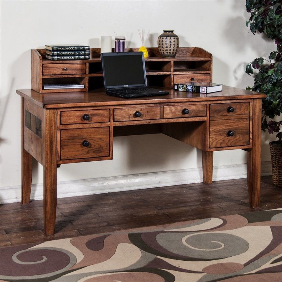 Sunny Designs Sedona Transitional Rustic Oak Writing Desk At Lowes With Regard To Oak Computer Writing Desks (View 4 of 15)