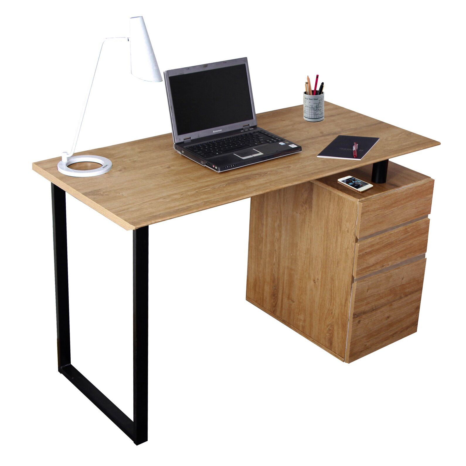 Techni Mobili Computer Desk With Storage And File Cabinet & Reviews In Computer Desks With Filing Cabinet (View 7 of 15)