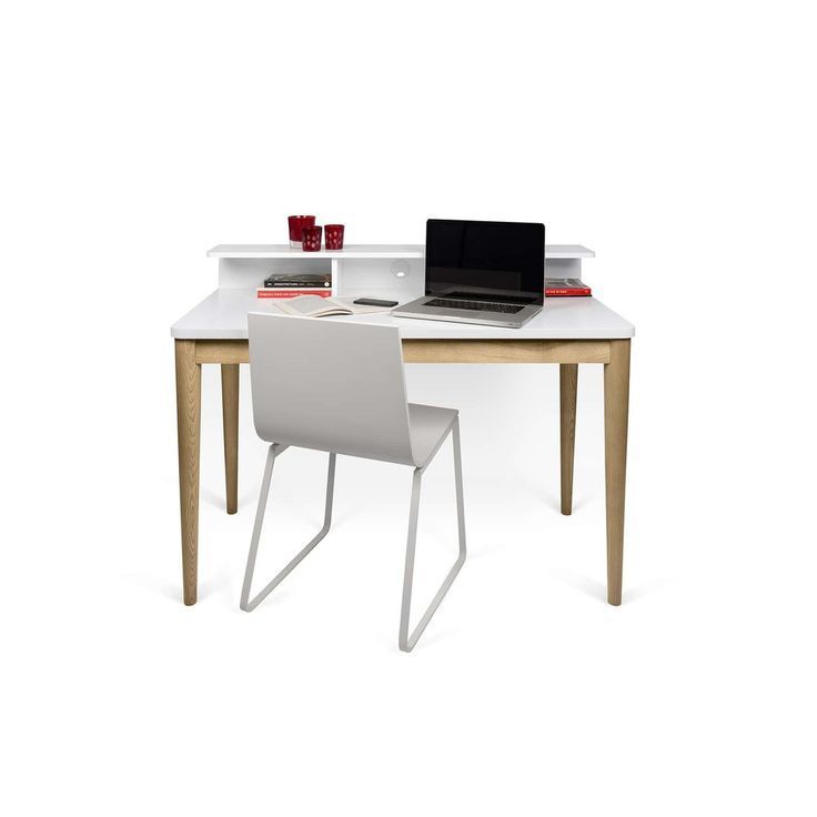 Tema Xira Desk (white & Oak) | White Desks, Desk, Writing Desk Design Regarding White Oak Wood Writing Desks (View 12 of 15)