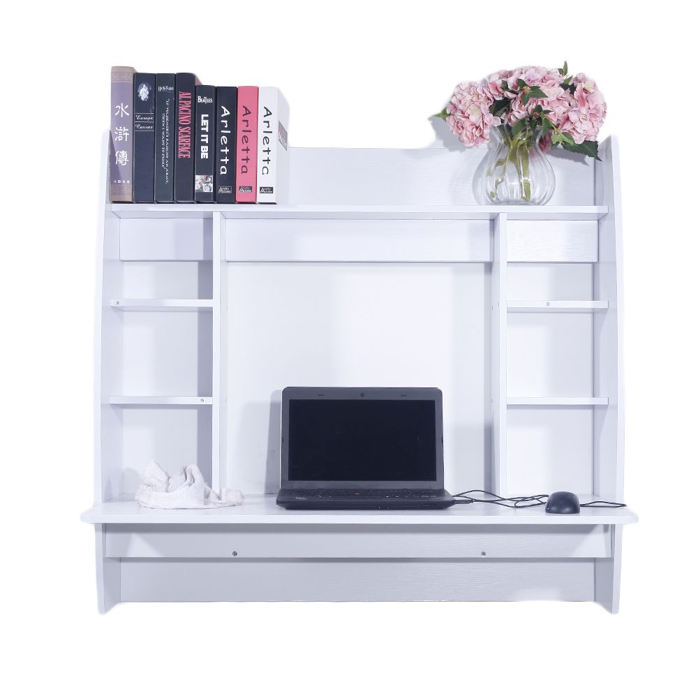 Topcobe Wall Mounted Computer Table Desk, Exquisite Room Saving With Matte White Wall Mount Desks (View 6 of 15)