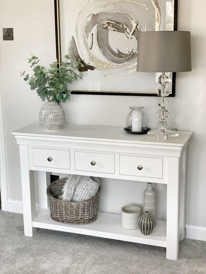 Toulouse White Painted Large 3 Drawer Console Table | Fully Assembled Inside Rubbed White Console Tables (View 6 of 15)