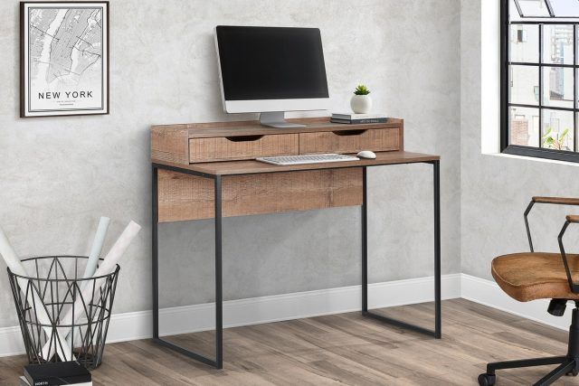 Urban 2 Drawer Office Desk Rustic – Birlea Furniture Pertaining To Rustic Acacia Wooden 2 Drawer Executive Desks (View 5 of 15)