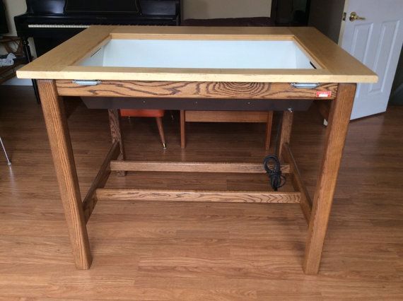 Vintage Hamilton Lighted Drafting Table | Drafting Table, Tilt Table, Table Throughout Weathered Oak Tilt Top Drafting Tables (View 4 of 15)
