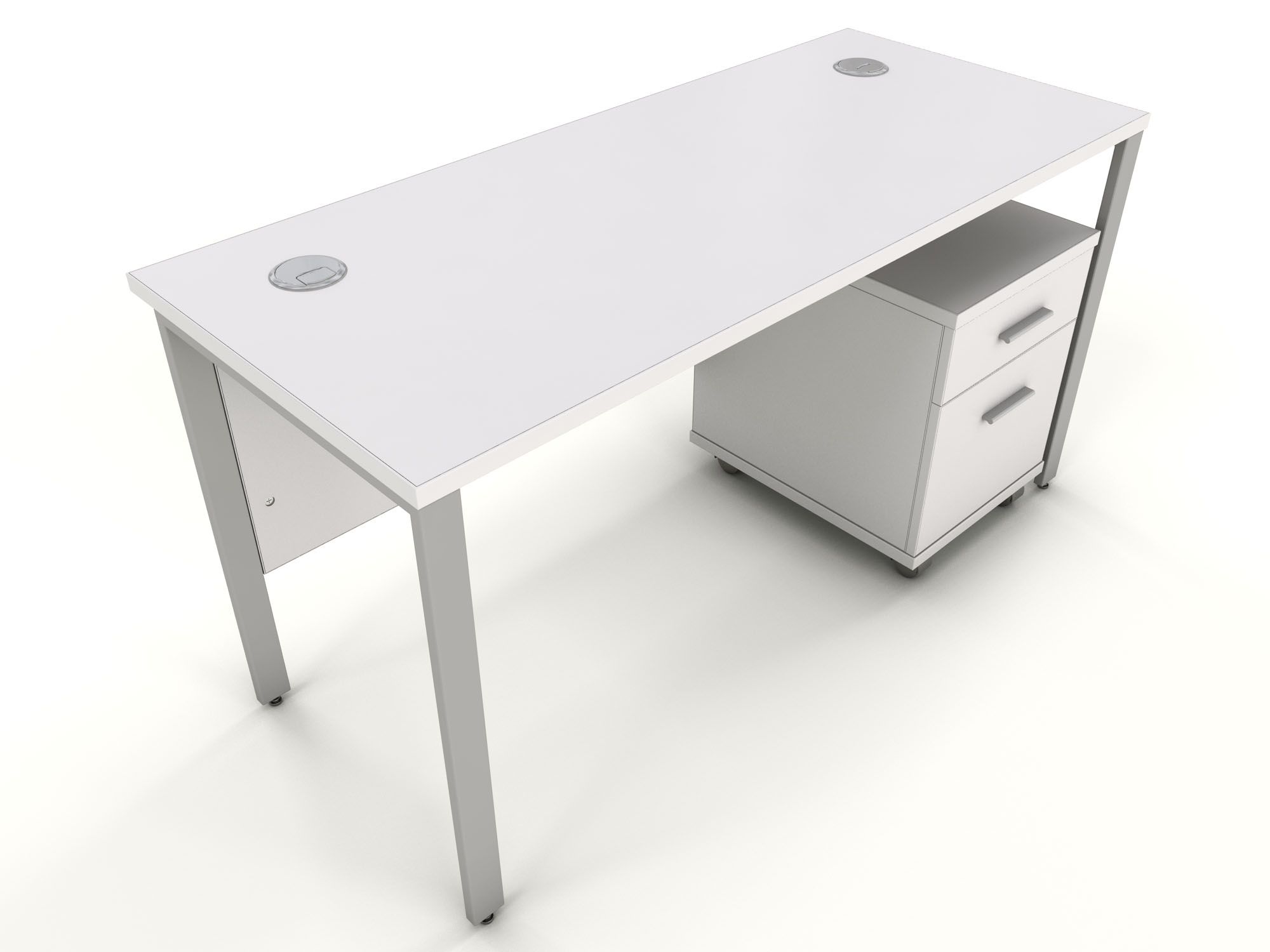 White Bench Desk | Icarus Office Furniture Intended For Glass White Wood And Walnut Metal Office Desks (View 9 of 15)