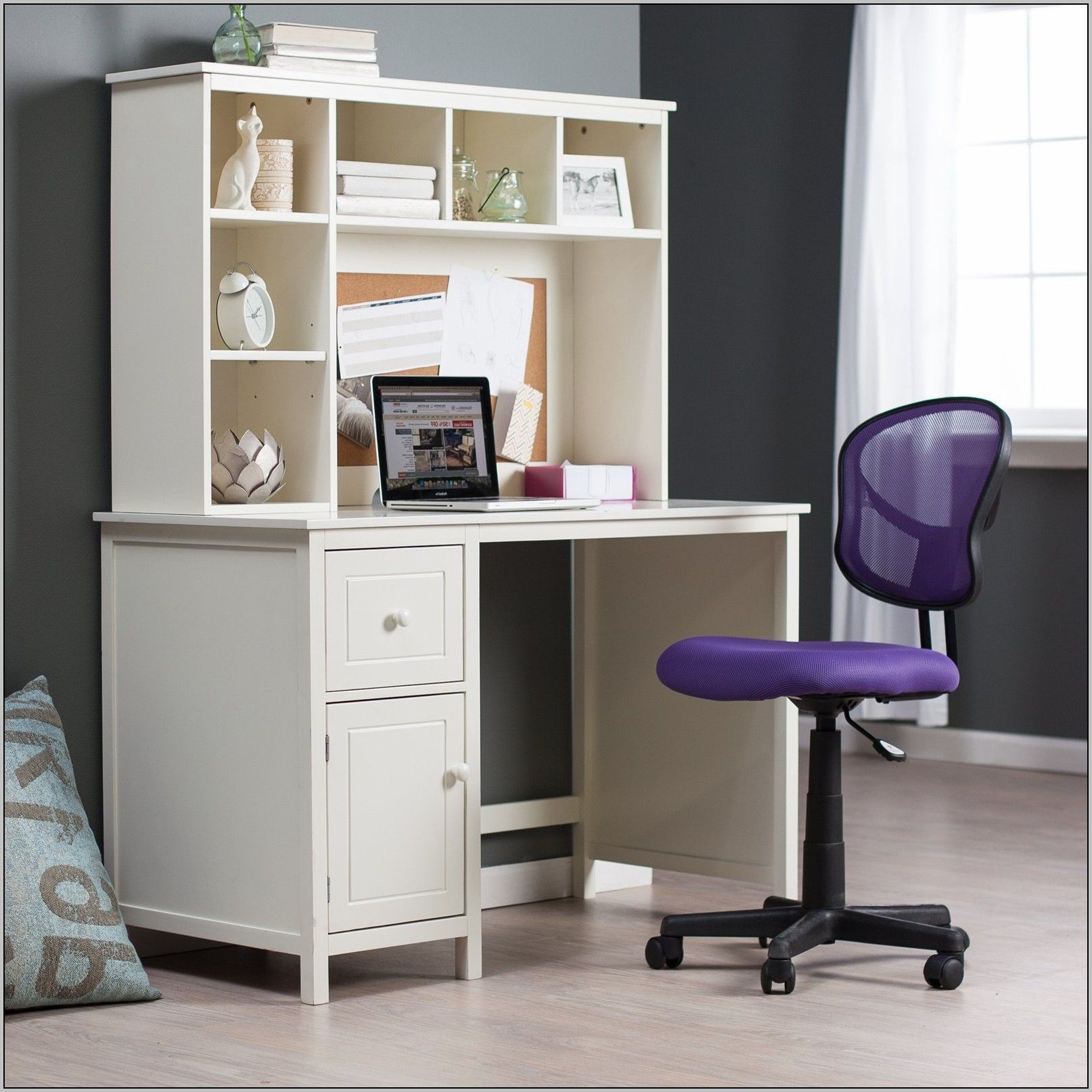 White Corner Study Desk With Hutch – Desk : Home Design Ideas # Regarding White Finish Office Study Work Desks (View 13 of 15)
