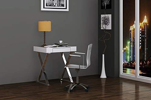 White High Gloss Desk For Home Office – New Home Gift With Regard To White Lacquer Stainless Steel Modern Desks (View 10 of 15)