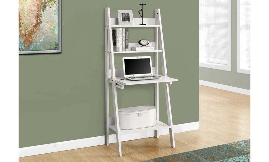 White Ladder Style 61" Computer Desk | Groupon In White Ladder Desks (View 6 of 15)