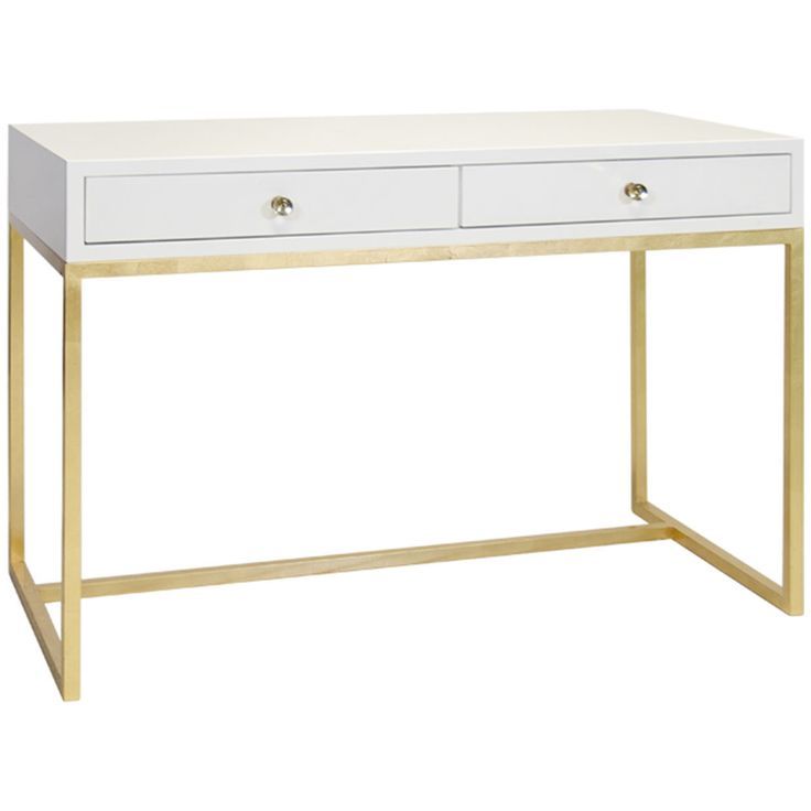 Worlds Away Lacquer 2 Drawer Desk William Nvyss | White Lacquer Desk In Pink Lacquer 2 Drawer Desks (View 7 of 15)