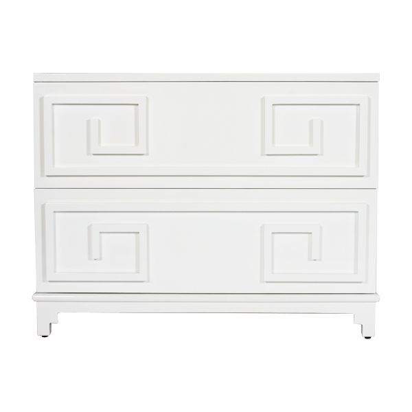 Worlds Away Wrenfield White Lacquer 2 Drawer Chest | Furniture, White Intended For White Lacquer 2 Drawer Desks (View 11 of 15)