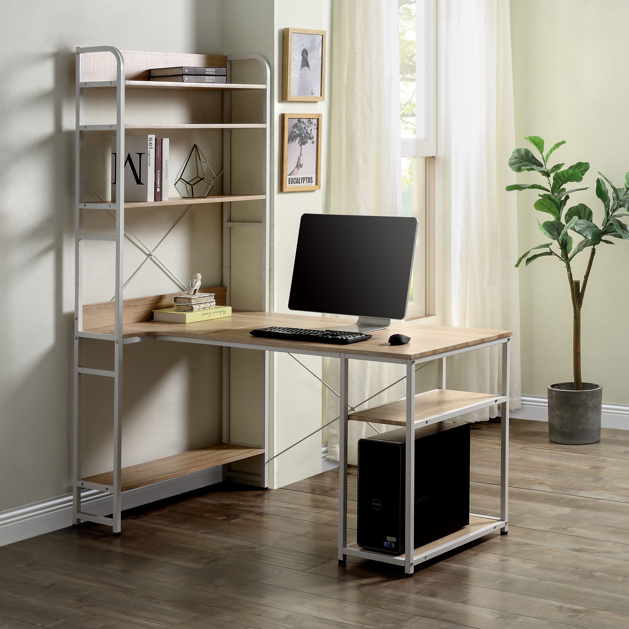 Yofe Home Office Desk With Storage, Modern Computer Desk W/ 5 Tier Throughout Executive Desks With Dual Storage (Photo 4 of 15)