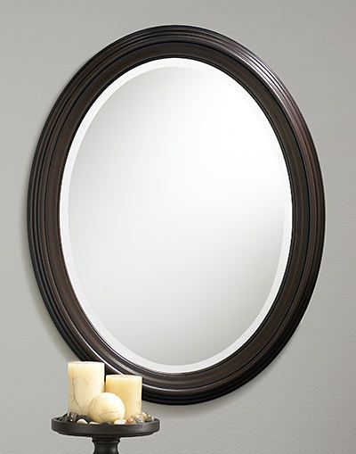 107 – Oil Rubbed Bronze Oval Framed Beveled Mirror – Kentwood Mirrors For Oil Rubbed Bronze Oval Wall Mirrors (View 14 of 15)