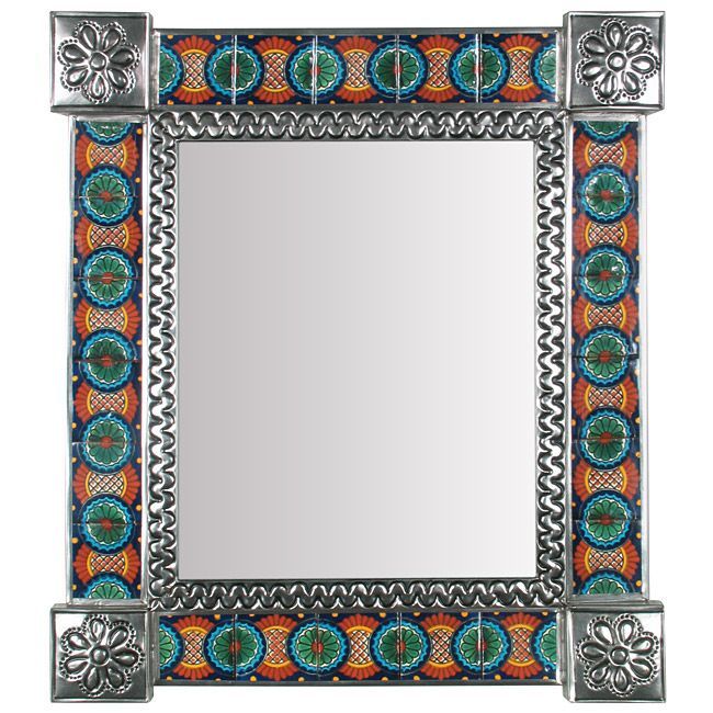17 Best Mexican Wall Mirrors – Metal, Wood & Tile Images On Pinterest Intended For Tiled Wall Mirrors (View 11 of 15)
