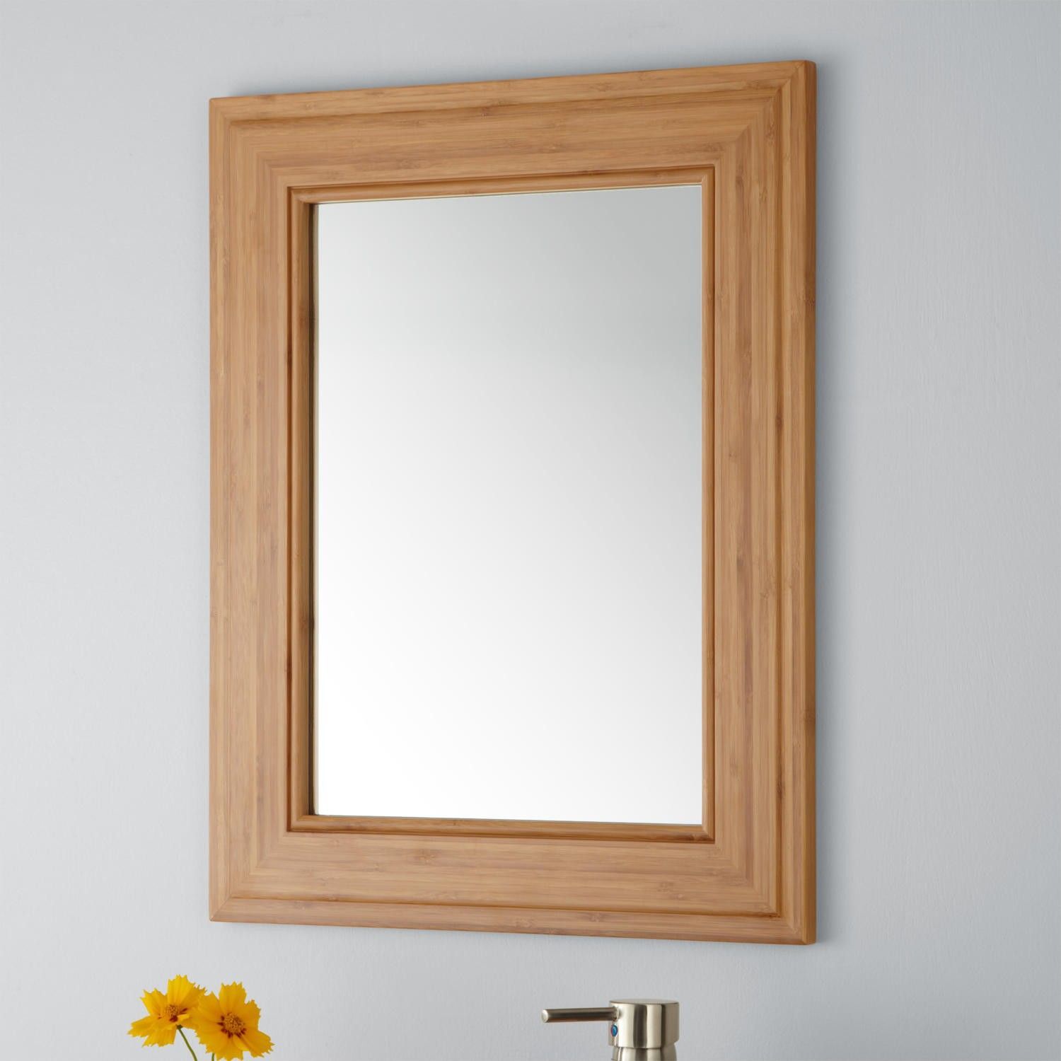 19" Portola Bamboo Vanity Mirror – Bathroom Mirrors – Bathroom | Mirror Pertaining To Gold Bamboo Vanity Wall Mirrors (View 2 of 15)