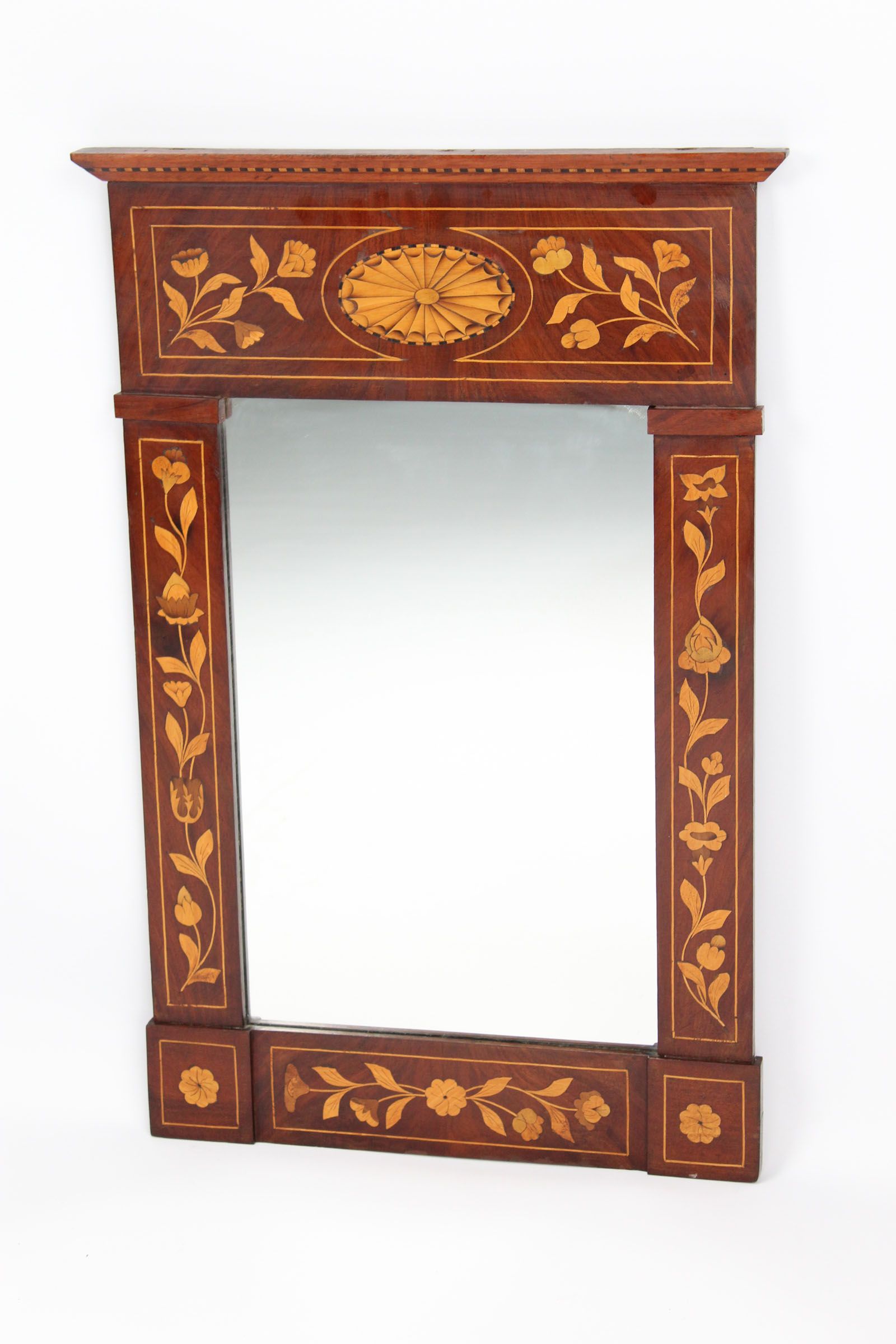 19th Century Dutch Inlaid Mahogany Mirror With Regard To Mahogany Accent Wall Mirrors (View 1 of 15)