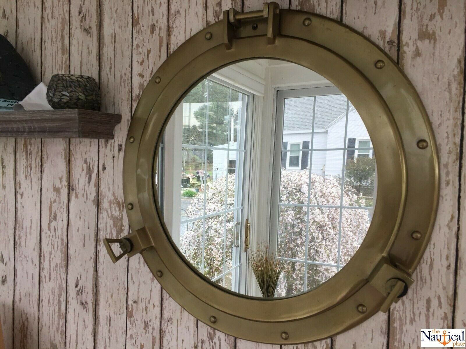 20" Porthole Mirror – Antique Brass Finish – Nautical Wall Decor Pertaining To Antique Brass Wall Mirrors (View 11 of 15)