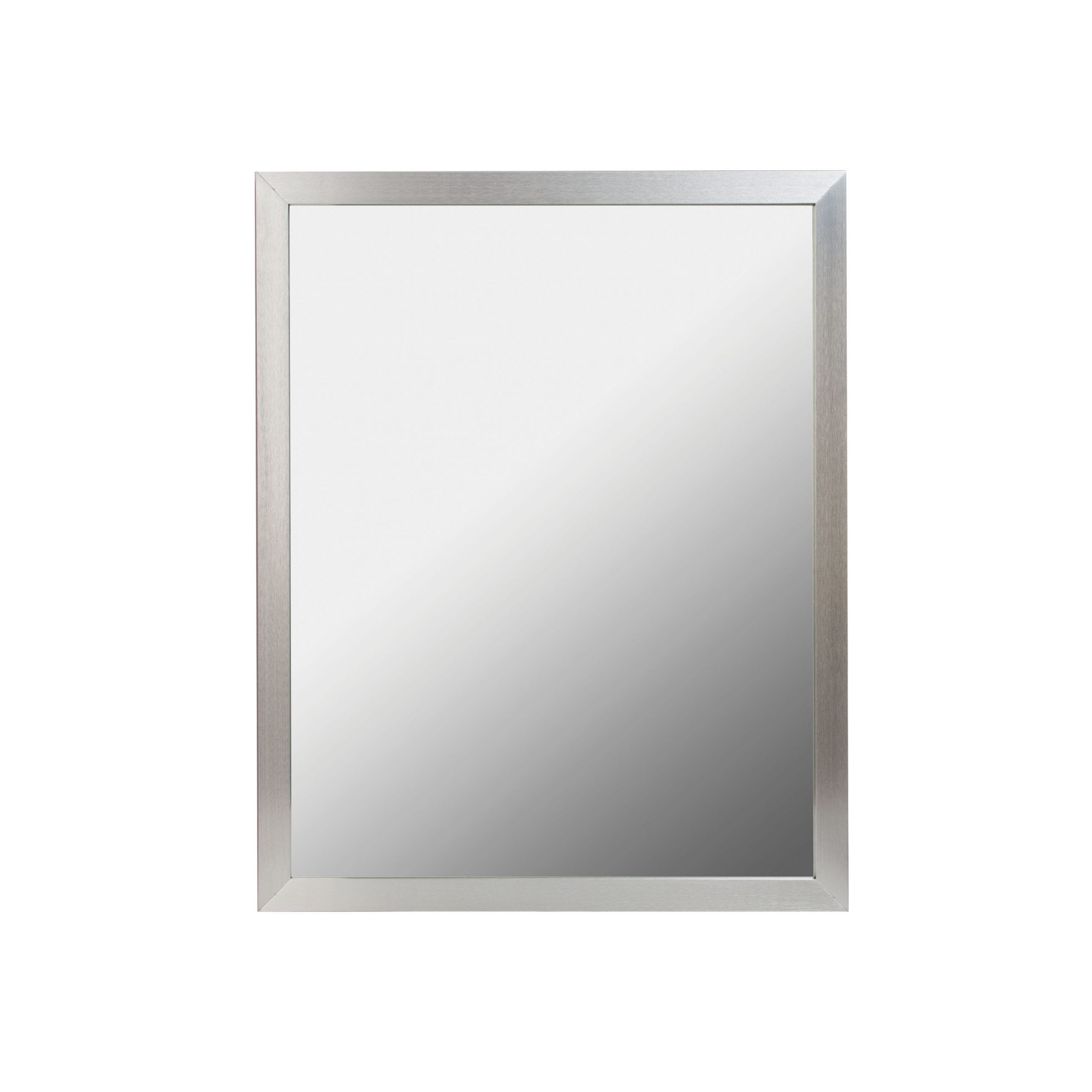 24x30 Aluminum Framed Mirror In Brushed Nickel – Foremost Bath Throughout Brushed Nickel Octagon Mirrors (View 3 of 15)