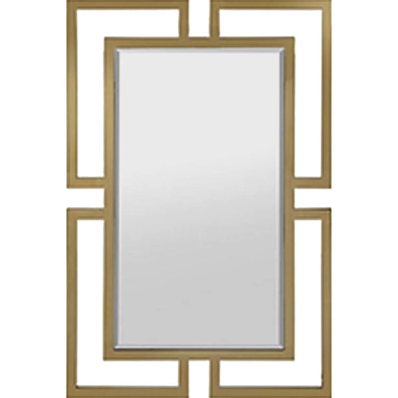 24x36 Contemporary Die Cut Gold Metal Framed Mirror | At Home With Cut Corner Wall Mirrors (View 8 of 15)