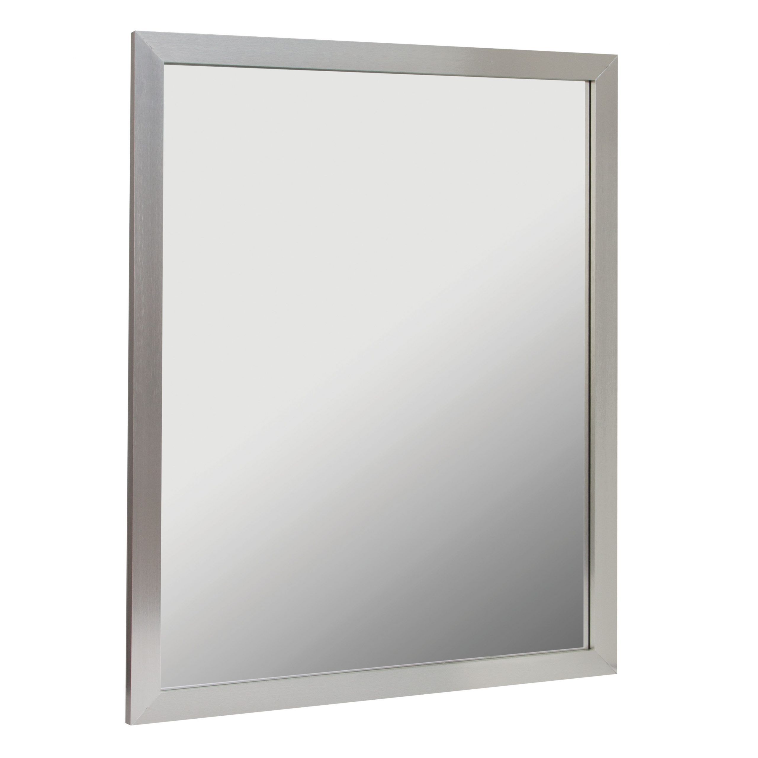 30x36 Aluminum Framed Mirror In Brushed Nickel – Foremost Bath Within Brushed Nickel Octagon Mirrors (View 4 of 15)