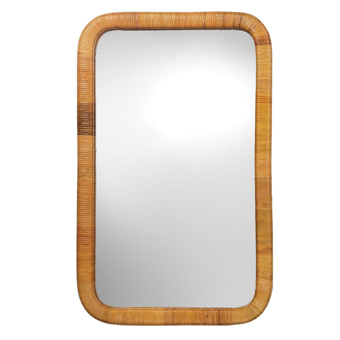 33" Natural Rattan Frame Rectangular Wall Mirror – Walmart For Rectangular Bamboo Wall Mirrors (View 10 of 15)