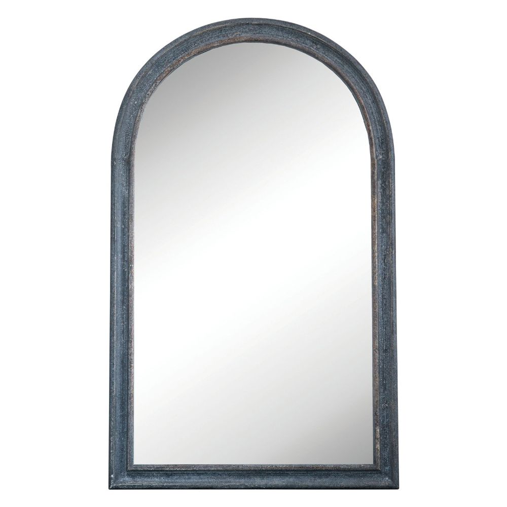 3r Studios Distressed Black Arched Wood Framed Wall Mirror – 37w X 61h Intended For Distressed Dark Bronze Wall Mirrors (View 13 of 15)