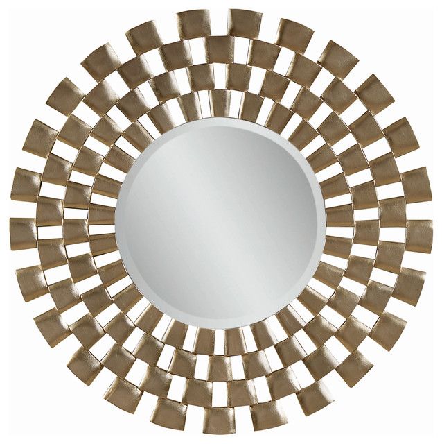 48 Inch Modern Round Wall Mirror – Contemporary – Mirrors  Carolina In Shiny Black Round Wall Mirrors (View 13 of 15)