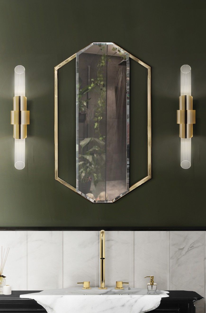 5 Gold Accented Wall Mirrors To Enhance Your Luxury Bathroom Decor For Gold Led Wall Mirrors (View 4 of 15)