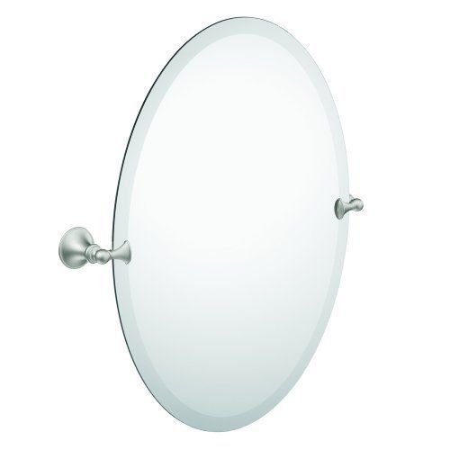$63 Moen Dn2692bn Glenshire Oval Tilting Mirror, Brushed Nickelmoen Pertaining To Polished Nickel Oval Wall Mirrors (View 5 of 15)