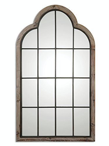 80 Grand Oversized Arch Panel Mirror With Wrought Iron And Reclaimed With Arch Oversized Wall Mirrors (View 13 of 15)