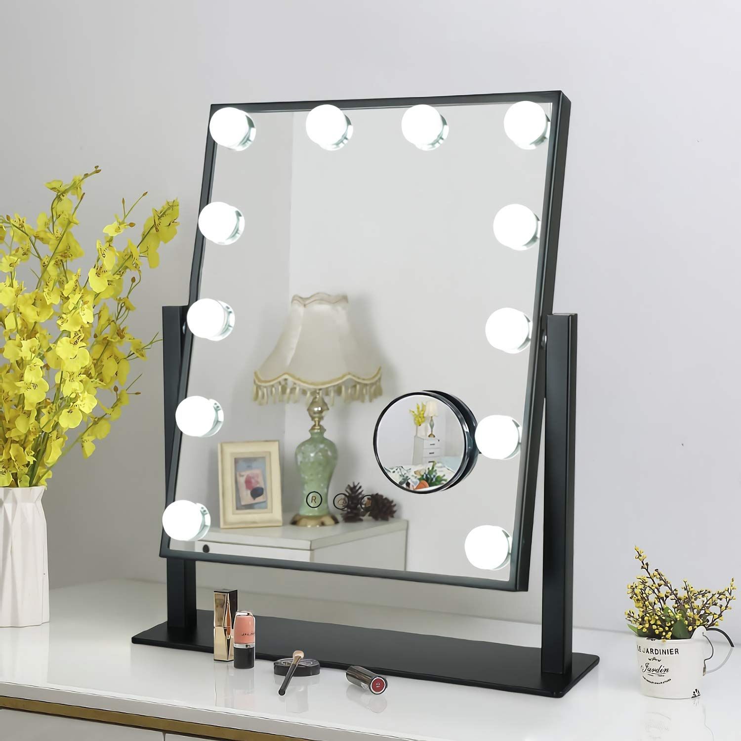 9/12/14 Bulb Hollywood Led Makeup Mirror Light Magnifying Free Standing Pertaining To Sunburst Standing Makeup Mirrors (View 5 of 15)
