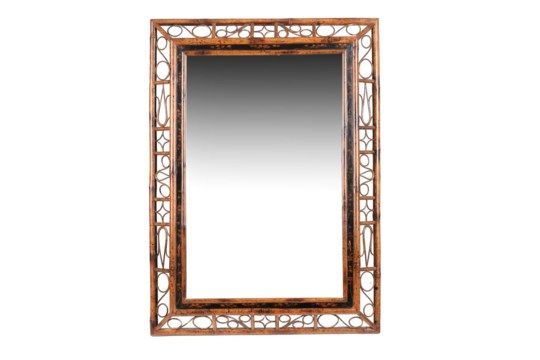 A Rectangular Bamboo Framed Wall Mirror, 20th Century, 127cm High, 91cm In Rectangular Bamboo Wall Mirrors (View 7 of 15)