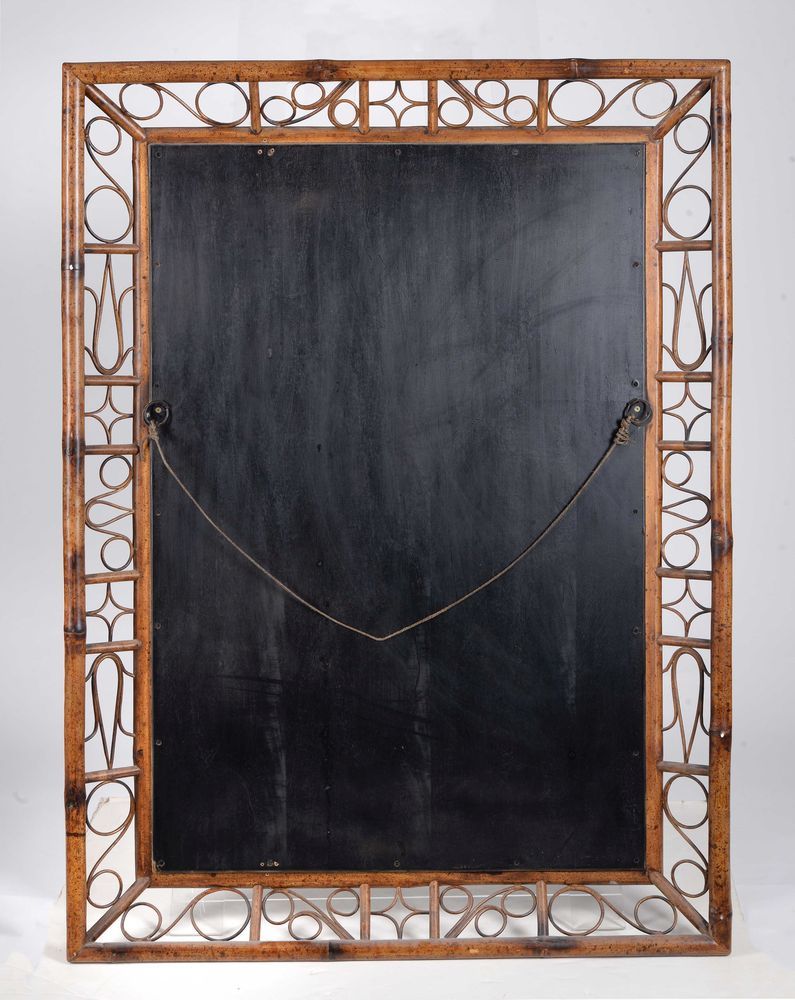 A Rectangular Bamboo Framed Wall Mirror, 20th Century, 127cm High, 91cm Within Rectangular Bamboo Wall Mirrors (View 3 of 15)