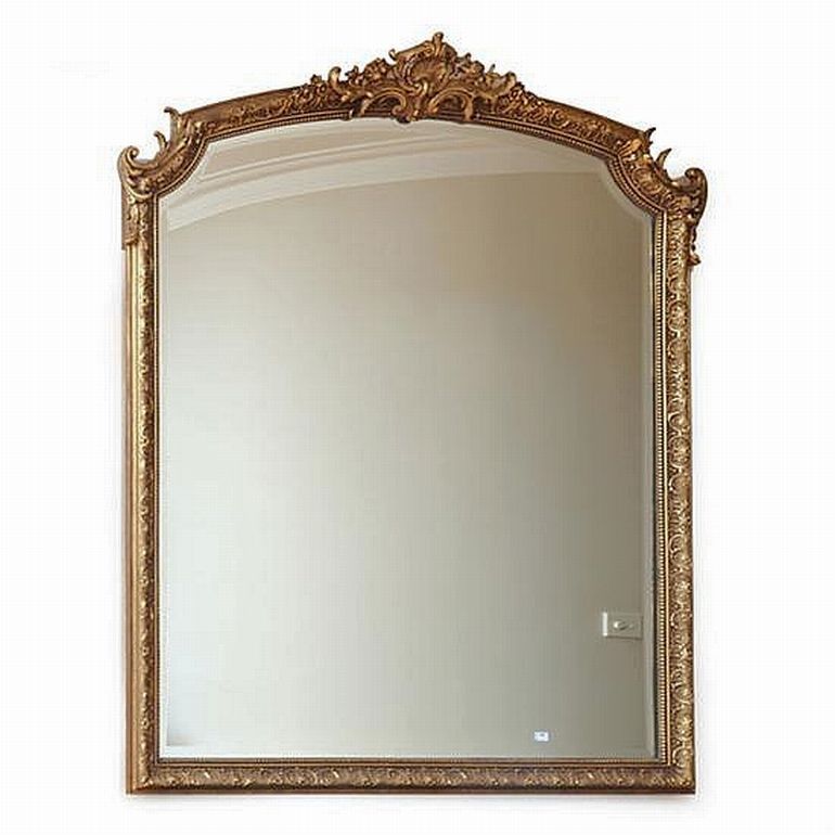 A Shaped Rectangular Bevel Edged Wall Mirror With A Gilt Wood For Rectangle Pewter Beveled Wall Mirrors (View 10 of 15)