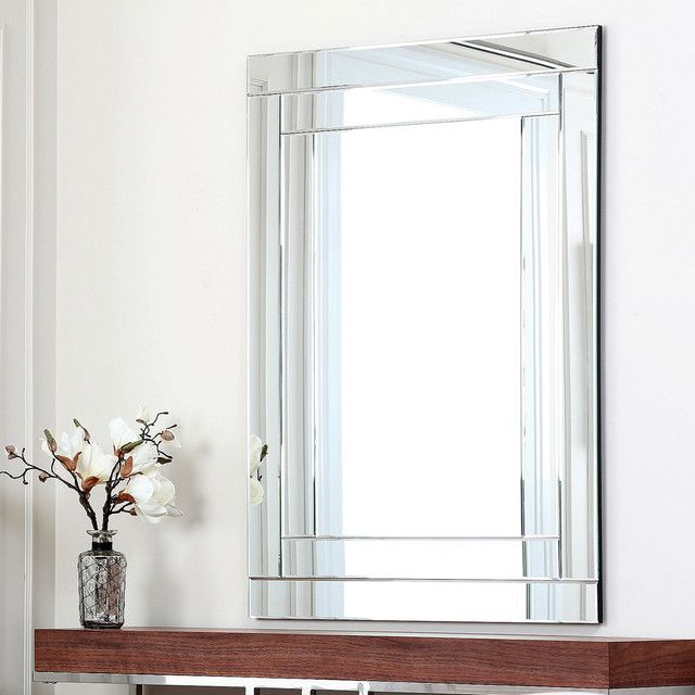 Abbyson Living Fairmont Rectangle Wall Mirror – Contemporary – Wall For Modern Rectangle Wall Mirrors (Photo 4 of 15)