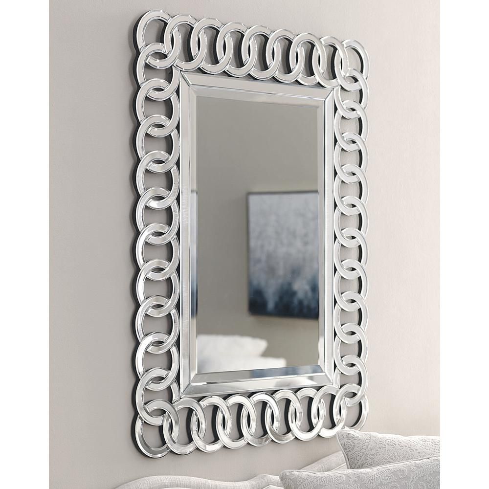 Afina Modern Luxe Rectangle Open Work Decorative Wall Mirror In Circles Regarding Loftis Modern & Contemporary Accent Wall Mirrors (View 10 of 15)