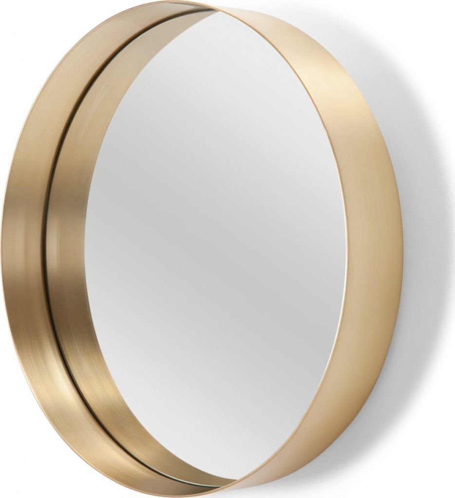 Alana Round Wall Mirror Extra Large 80 Cm, Brushed Brass Intended For Round Scalloped Wall Mirrors (View 13 of 15)