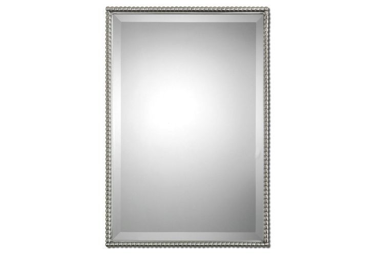Albany Rectangle Wall Mirror, Nickel | Mirror Wall, Mirror, Brushed With Ultra Brushed Gold Rectangular Framed Wall Mirrors (View 10 of 15)