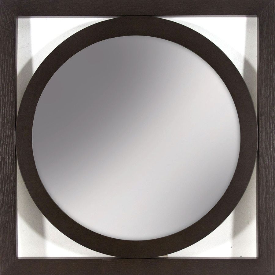 Allen + Roth 24 In L X 24 In W Chocolate Brown Polished Square Wall With Regard To Mocha Brown Wall Mirrors (View 13 of 15)