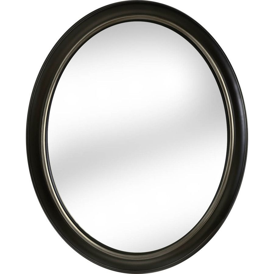 Allen + Roth 24 In X 30 In Oil Rubbed Bronze Polished Oval Framed Inside Oil Rubbed Bronze Finish Oval Wall Mirrors (View 1 of 15)