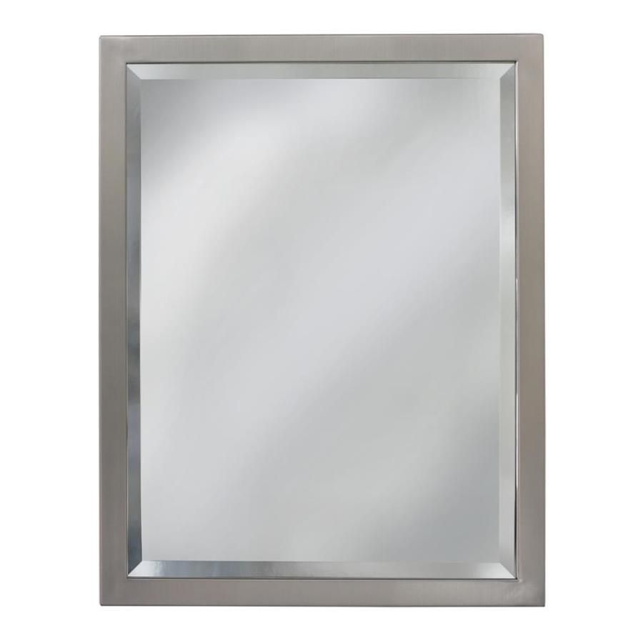 Allen + Roth 30 In X 40 In Brushed Nickel Rectangular Framed Bathroom With Regard To Single Sided Polished Nickel Wall Mirrors (Photo 15 of 15)