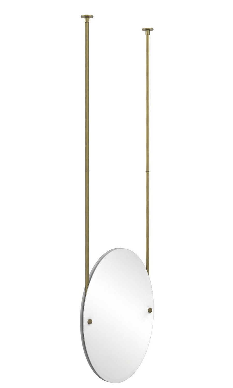 Allied Brass Ch 91 Oval Ceiling Hung Mirror With Solid Brass Hardware Regarding Ceiling Hung Polished Nickel Oval Mirrors (View 7 of 15)