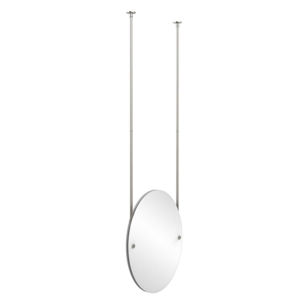 Allied Brass Frameless Oval Ceiling Hung Mirror With Beveled Edge Ch 91 Regarding Ceiling Hung Polished Nickel Oval Mirrors (View 1 of 15)