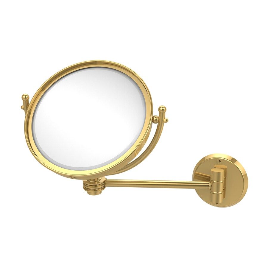 Allied Brass Gold Brass Magnifying Wall Mounted Vanity Mirror At Lowes Intended For Ceiling Hung Polished Brass Mirrors (View 6 of 15)