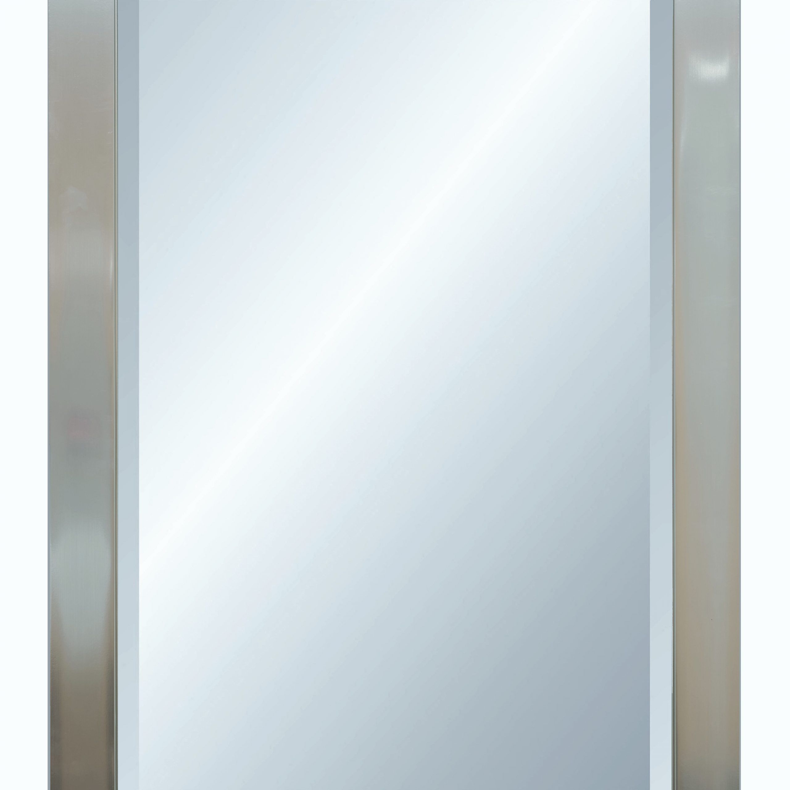 Alpine Fine Furniture 4151 Vibe Silver Wall Mirror With Bevel – 29 X 41 For Silver Metal Cut Edge Wall Mirrors (View 1 of 15)