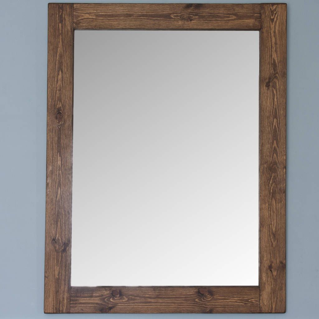 Altan Small Wooden Framed Mirror In Dark/ White Wooddecorative Regarding White Wood Wall Mirrors (View 3 of 15)