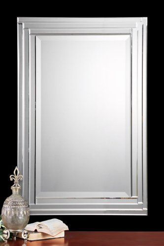 Amazon: Dazzling Layered Glass Frame Frameless Wall Mirror: Kitchen With Regard To Cut Corner Frameless Beveled Wall Mirrors (View 8 of 15)