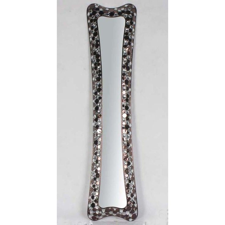 Amazon: Shiny Mettalic Framed Long Narrow Art Décor Mirror: Home For Glossy Red Wall Mirrors (View 11 of 15)