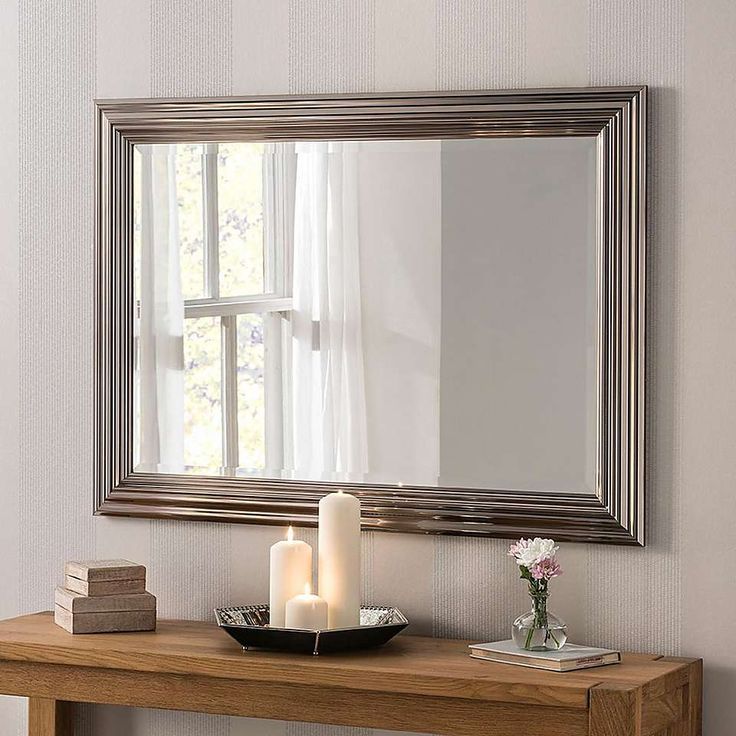 Amelia Dark Chrome Wall Mirror | Dunelm | Rectangular Mirror, Mirror With Rectangular Grid Wall Mirrors (View 13 of 15)